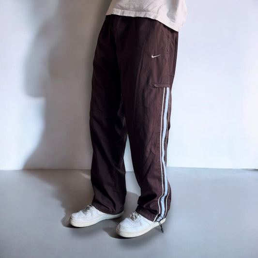 SUPER RARE 00s Nike Trackpants Brown - (XL)