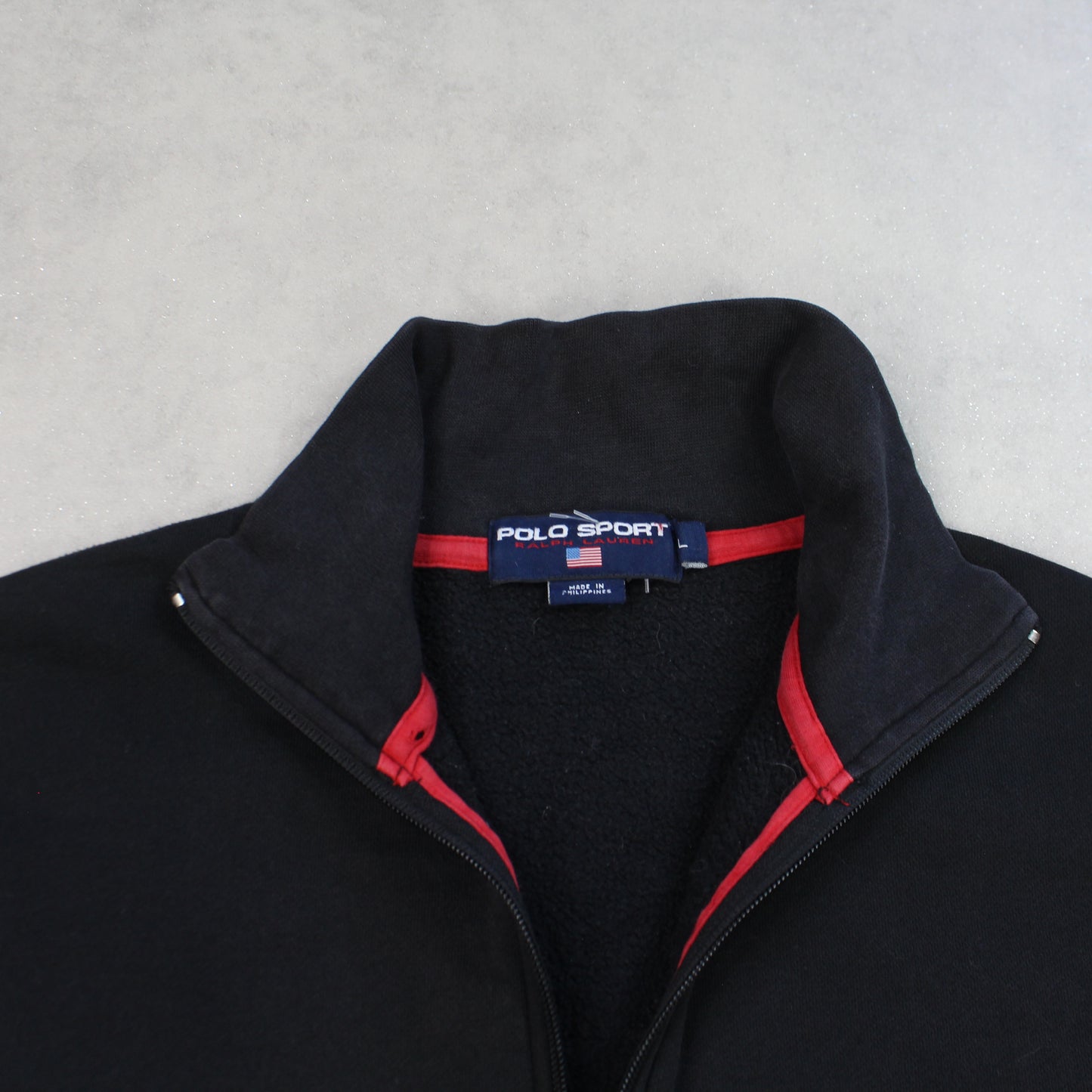 SUPER RARE Vintage 1990s Polo Sport 1/4 Zip Black - (M)