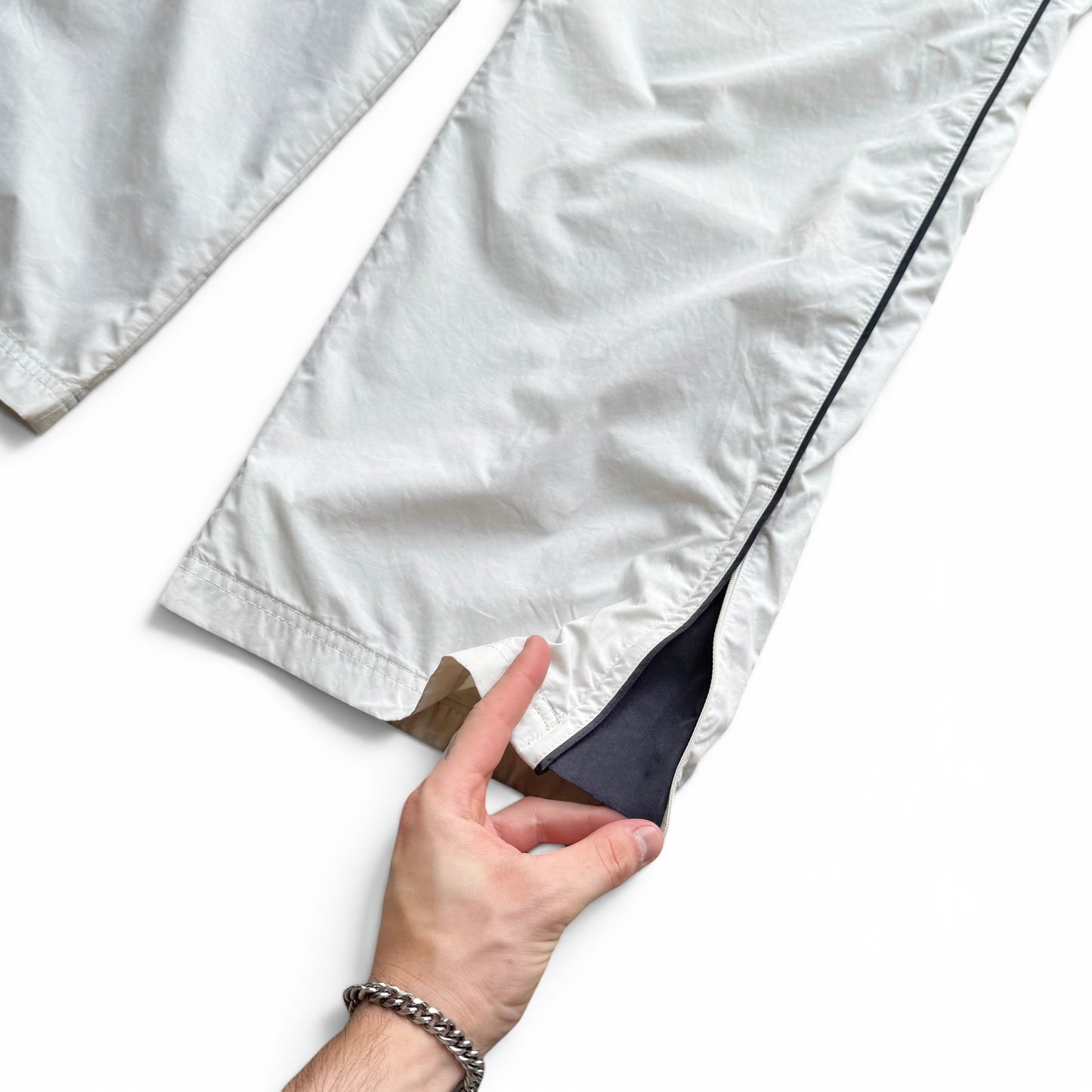 RARE 2000s Nike Trackpants Cream - (S)
