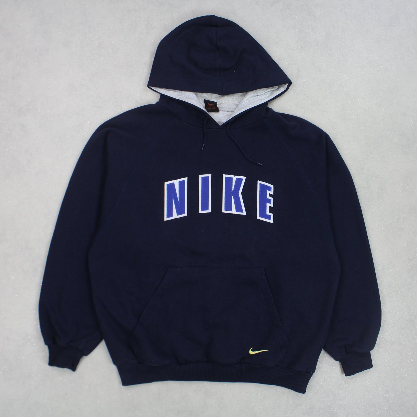 SUPER RARE Vintage 1990s Nike Spell Out Hoodie Navy - (M)