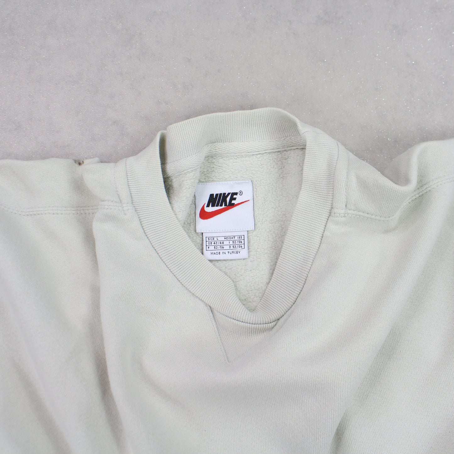 RARE 1990s Nike Swoosh Sweatshirt Cream - (L)