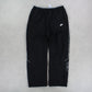 RARE 00s Baggy Nike Trackpants Black - (XL)