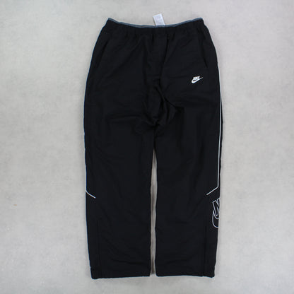 RARE 00s Baggy Nike Trackpants Black - (XL)