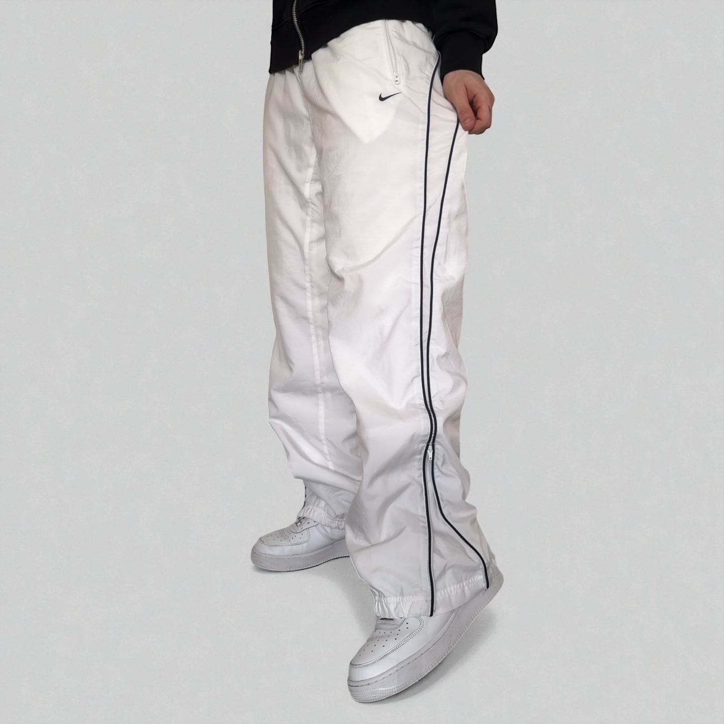 RARE 2000s Nike Trackpants White - (L)