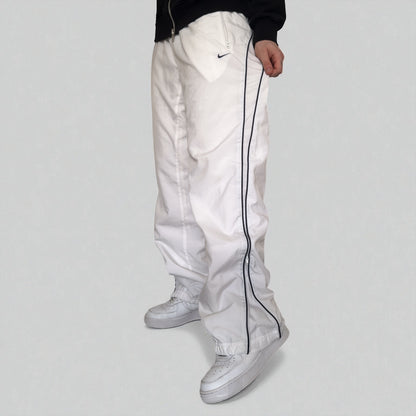 RARE 2000s Nike Trackpants White - (L)