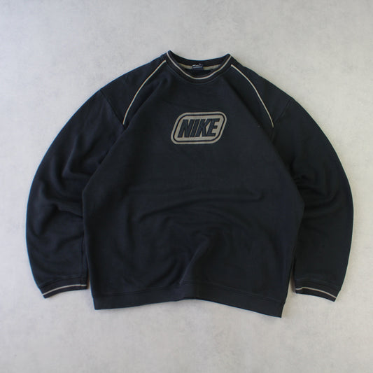 RARE 2000s Nike Sweatshirt Black - (XL)