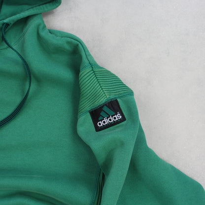 RARE 1990s Adidas EQT Hoodie Green - (L)