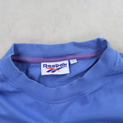 Vintage 90s Reebok T-Shirt Blue - (L)