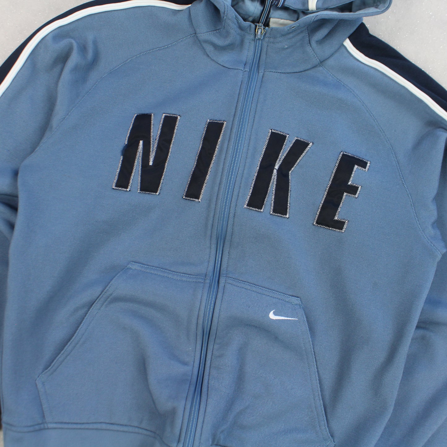 RARE Vintage 00s Nike Zip Up Hoodie Blue - (S)