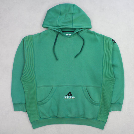 RARE Vintage 1990s Adidas EQT Hoodie Green - (L)