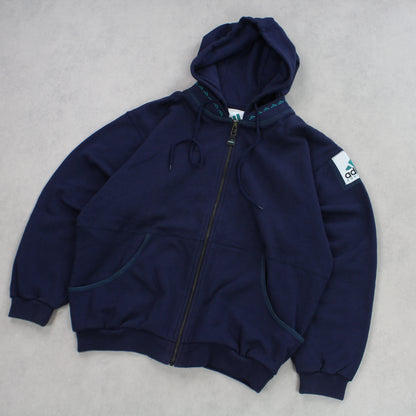 SUPER RARE Vintage 1990s Adidas EQT Hoodie Navy - (M)