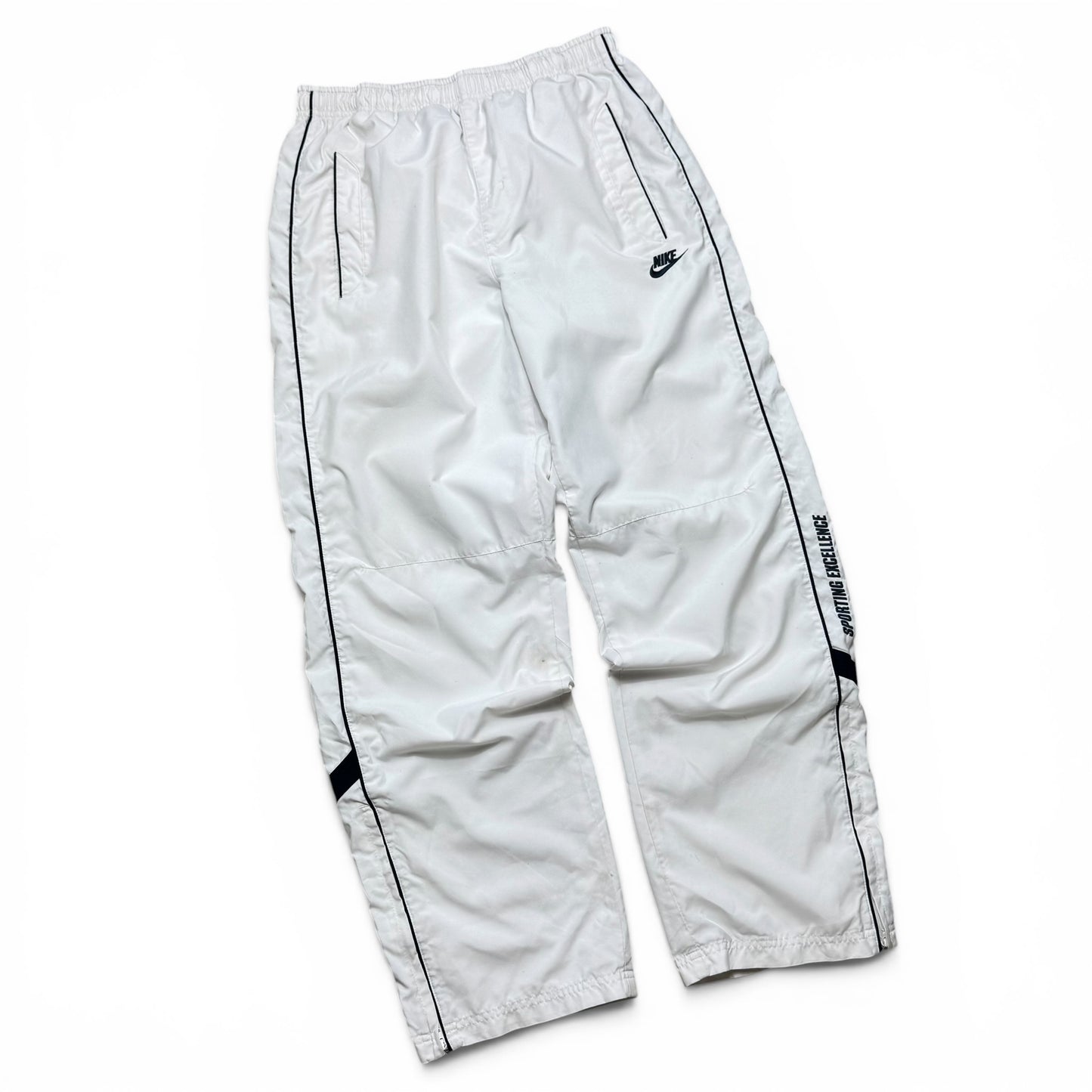 SUPER RARE 2000s Baggy Nike Trackpants White - (L)