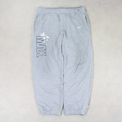 RARE Vintage 00s Nike Air Max Joggers Grey - (XL)