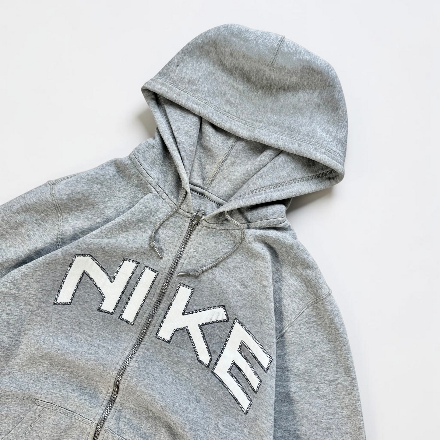 RARE 2000s Nike Zip Hoodie Grey - (L)