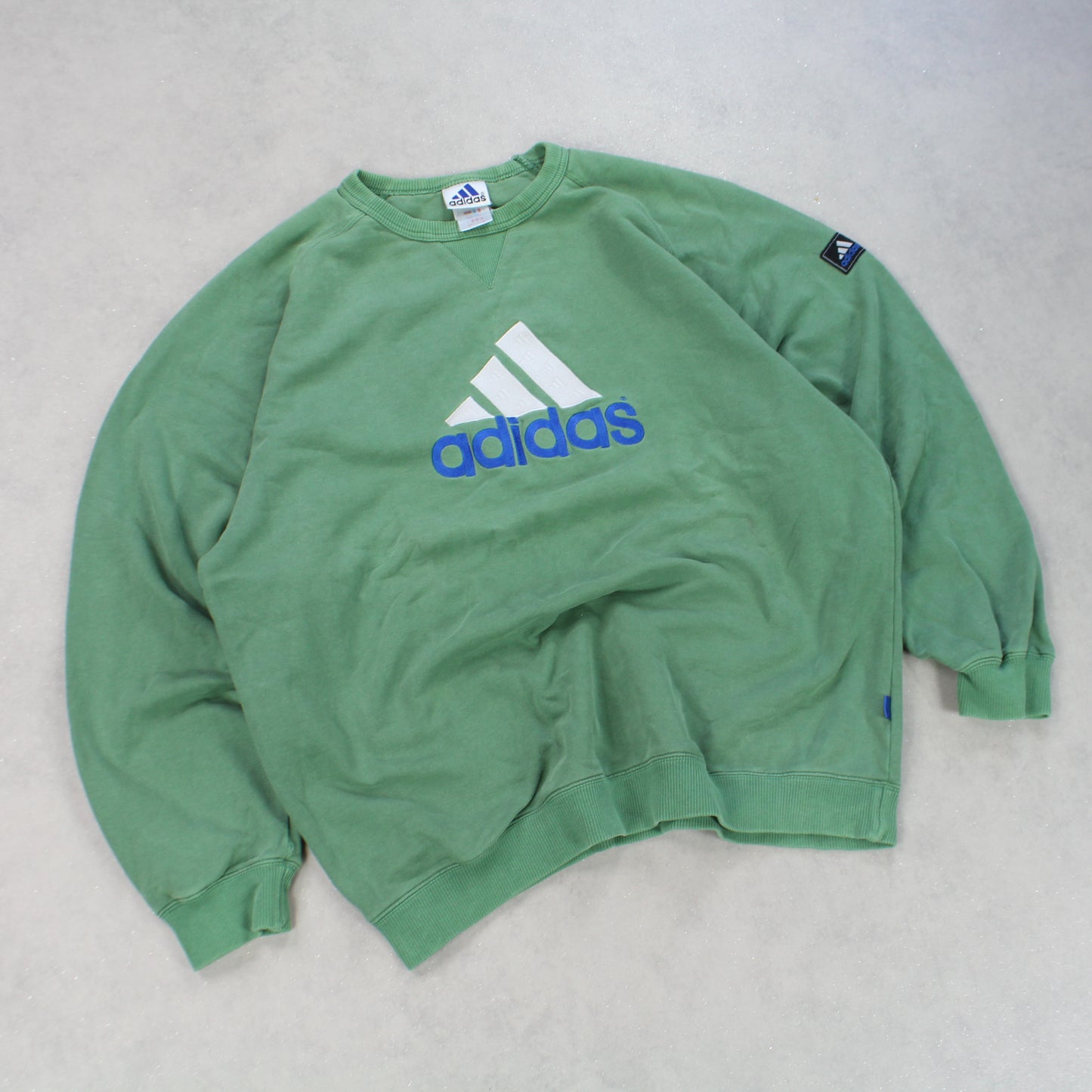 RARE 90s Adidas Sweatshirt Green - (XL)