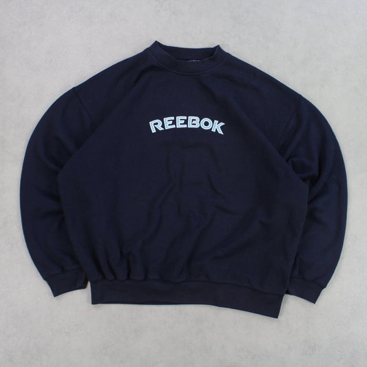 RARE 90s Reebok Sweatshirt Navy - (L)