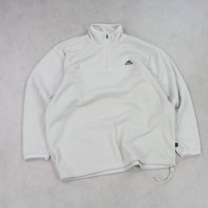 RARE Vintage 1990s Adidas 1/4 Zip Fleece Cream - (XL)