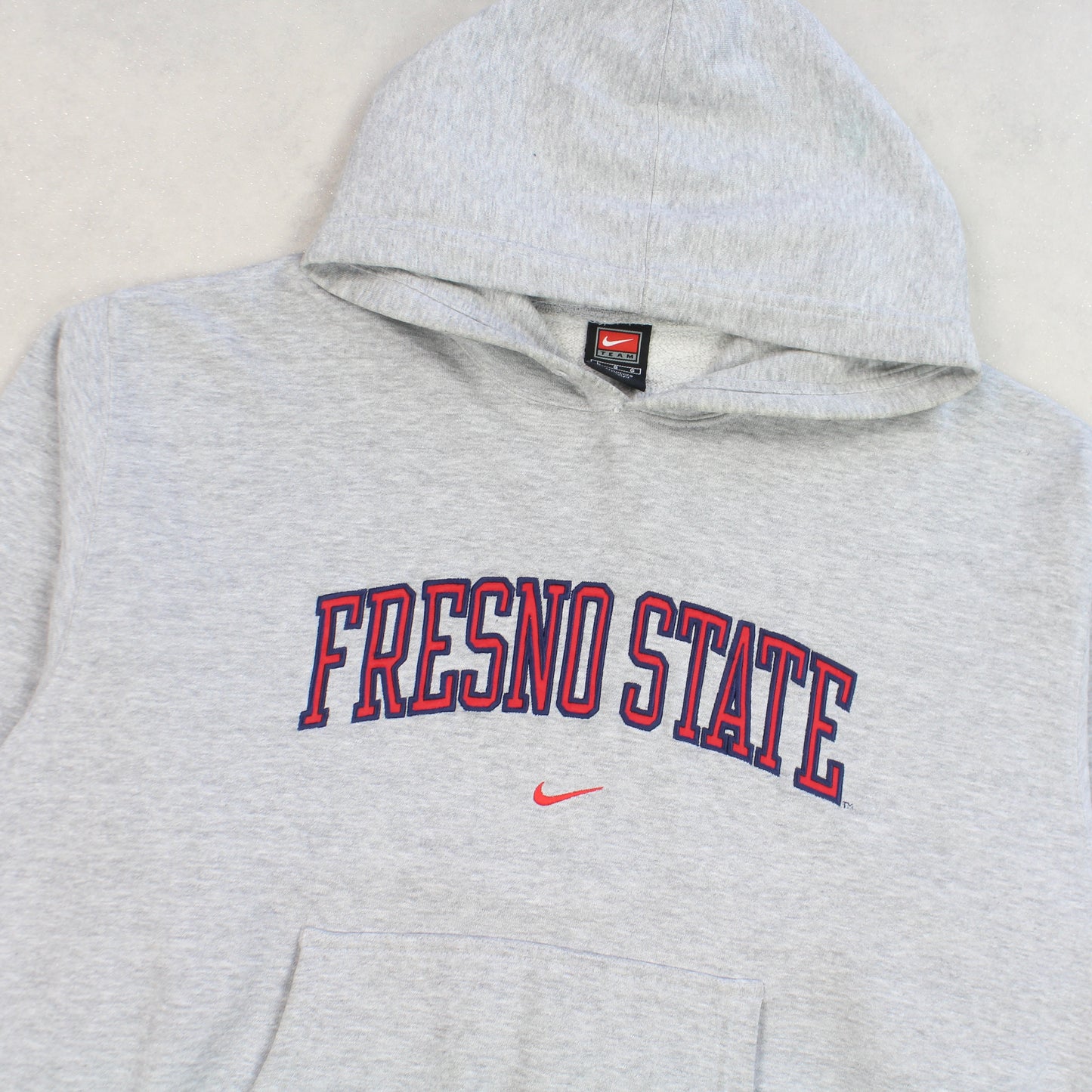 RARE Vintage 1990s Nike Fresno State Spell Out Hoodie Grey - (M)