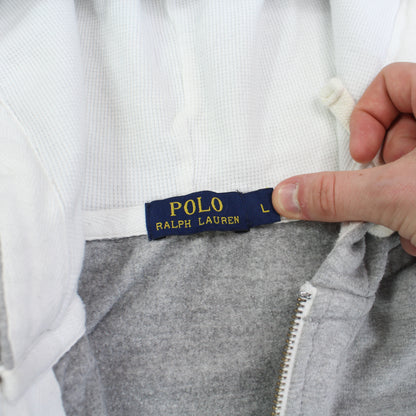 2000s Ralph Lauren Zip Hoodie Grey - (M)