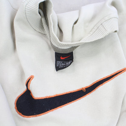 RARE Vintage 1990s Nike Swoosh Sweatshirt Cream - (S)