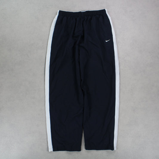 RARE 00s Nike Baggy Trackpants Navy - (M)