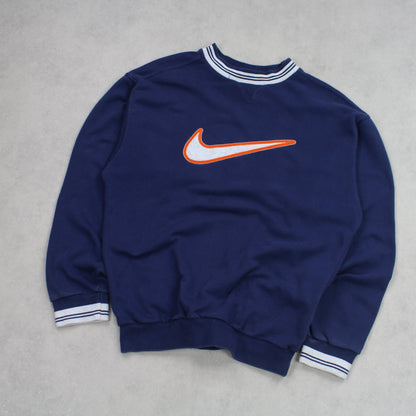 RARE Vintage 1990s Nike Swoosh Sweatshirt Navy - (S)