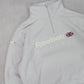 RARE 90s Reebok 1/4 Zip Fleece Cream - (L)