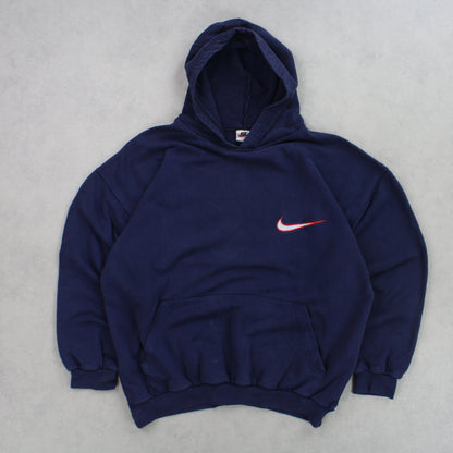 SUPER RARE 90s Nike Spell Out Hoodie Navy - (M)