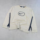 SUPER RARE Vintage 00s Nike Swoosh Sweatshirt Cream - (L)