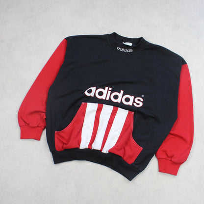 RARE 1990s Adidas Block Sweatshirt Black - (M)