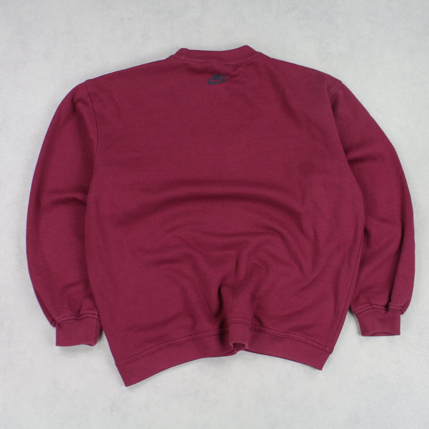 SUPER RARE Vintage 1990s Nike Swoosh Sweatshirt Burgundy - (S)