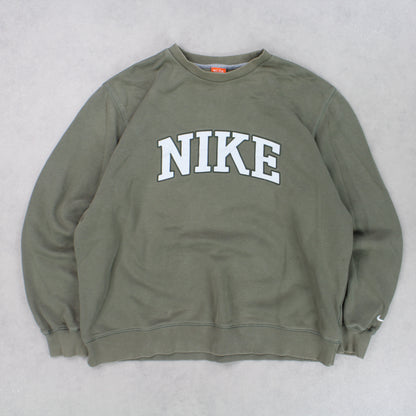 RARE 00s Nike Sweatshirt Green - (L)