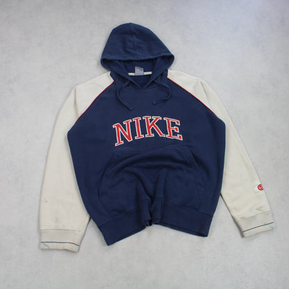 RARE Vintage 00s Nike Spell Out Hoodie Navy - (M)