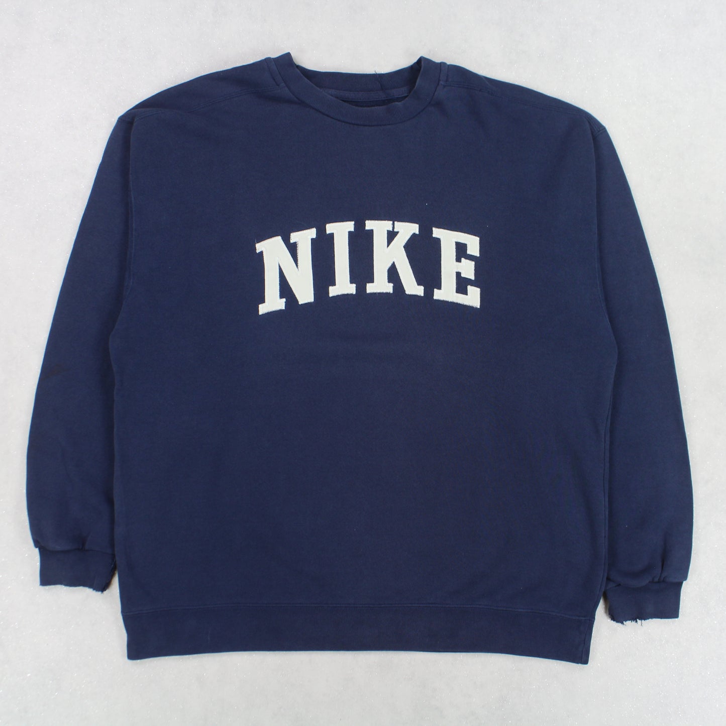 RARE Vintage 1990s Nike Spell Out Sweatshirt Navy - (L)