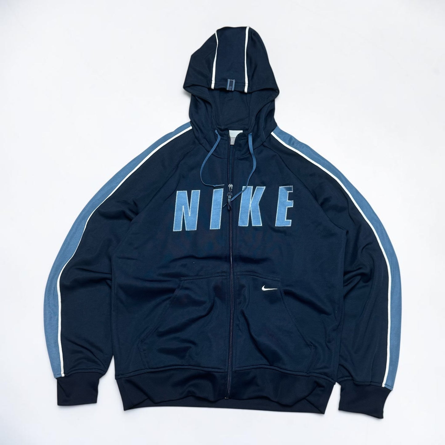 RARE 2000s Nike Zip Hoodie Navy - (L)
