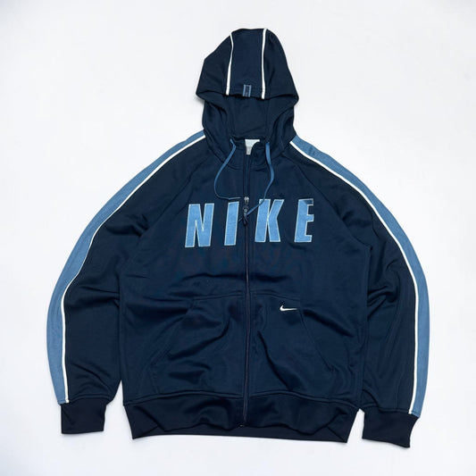 RARE 2000s Nike Zip Hoodie Navy - (L)