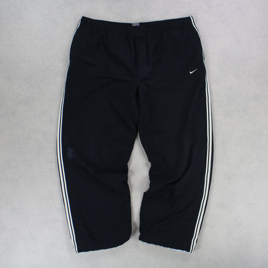 RARE 00s Baggy Nike Trackpants Black - (XL)