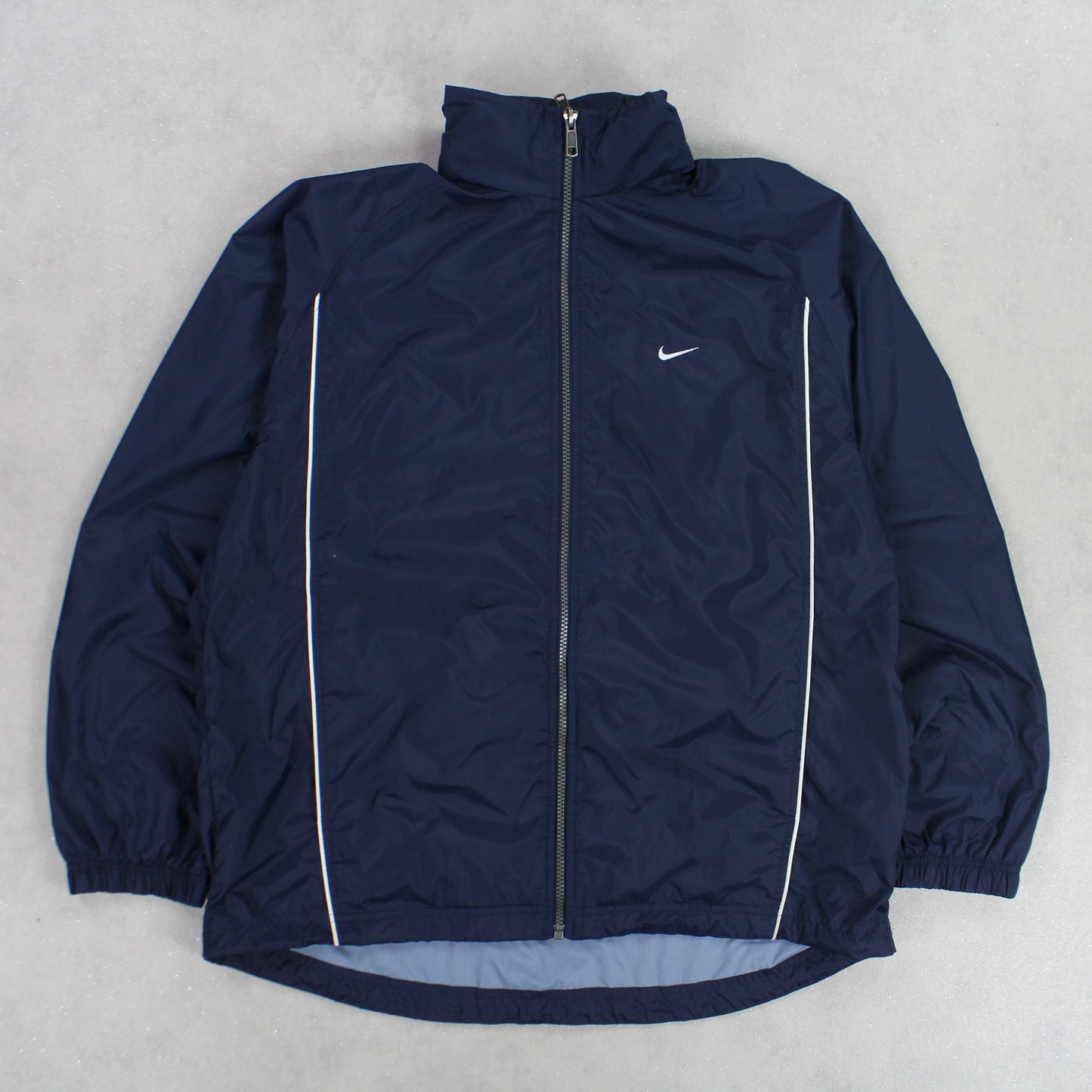 RARE 00s Nike Hooded Track Jacket Navy - (M)