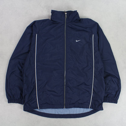 RARE 00s Nike Hooded Track Jacket Navy - (M)