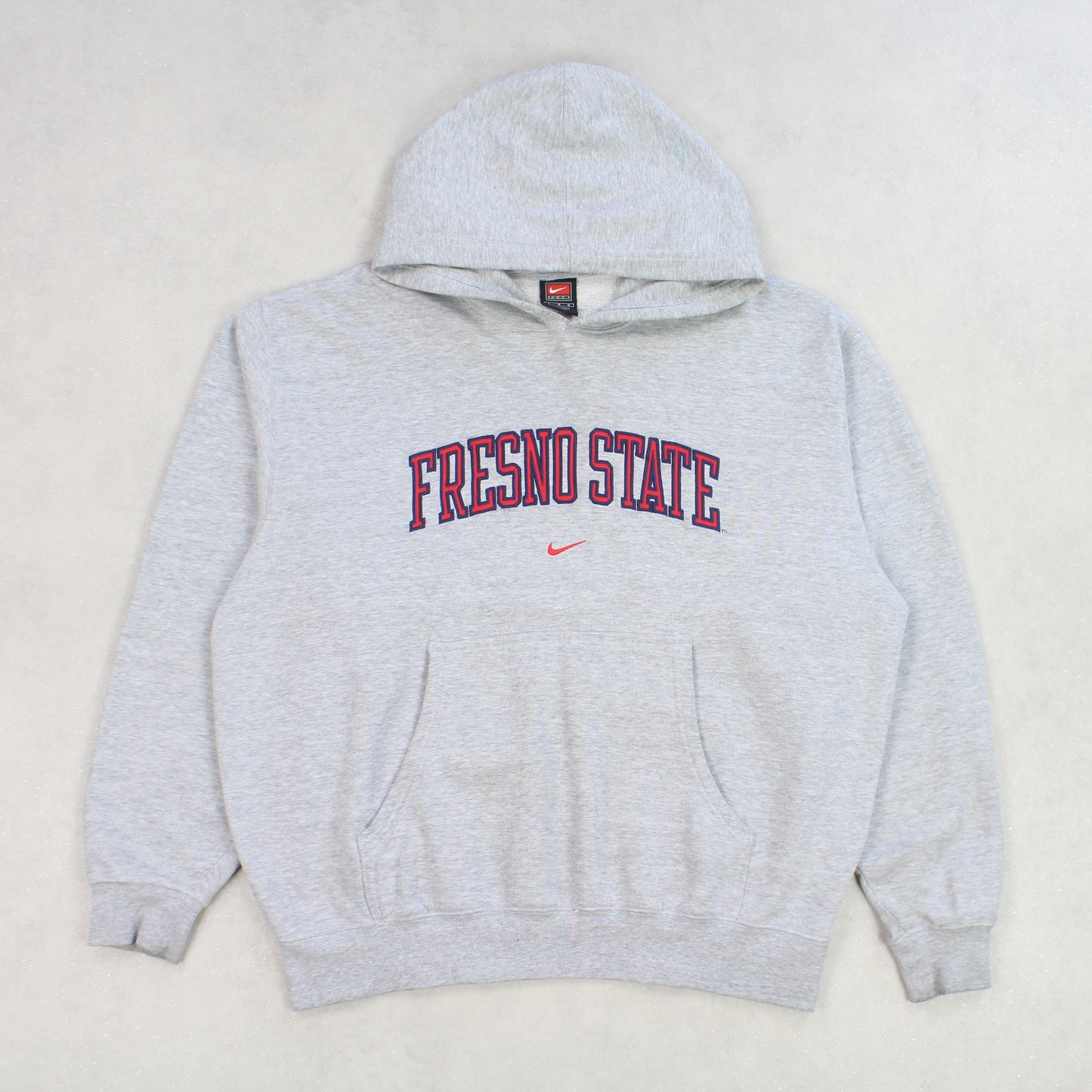 RARE Vintage 1990s Nike Fresno State Spell Out Hoodie Grey - (M)