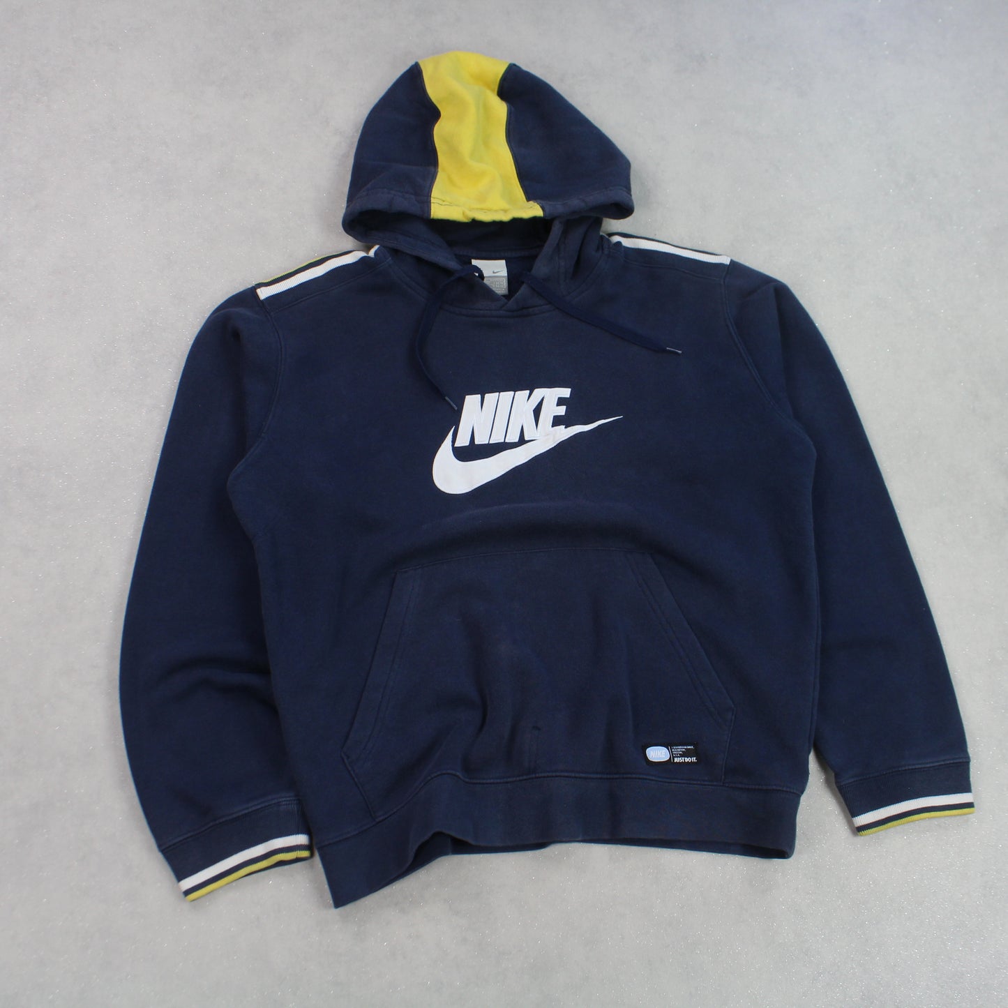 RARE 00s Nike Spell Out Hoodie Navy - (S)