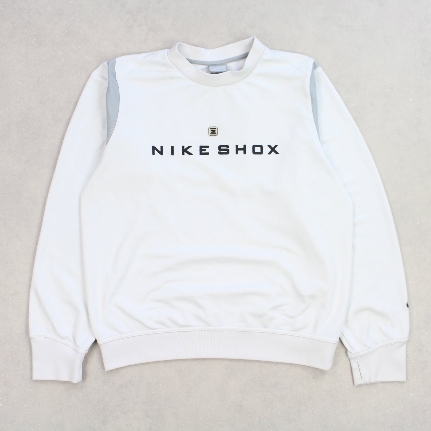 SUPER RARE Vintage 00s Nike Shox Spell Out Sweatshirt White - (S)