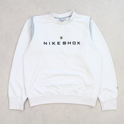 SUPER RARE Vintage 00s Nike Shox Spell Out Sweatshirt White - (S)