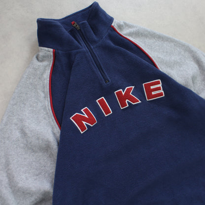 SUPER RARE 2000s Nike 1/4 Fleece Navy - (XL)