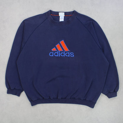 RARE Vintage 1990s Adidas Sweatshirt Navy - (L)