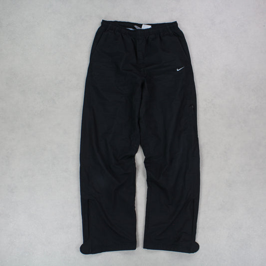 RARE 00s Baggy Nike Trackpants Black - (S)