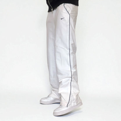 SUPER RARE 2000s Nike Trackpants White - (M)