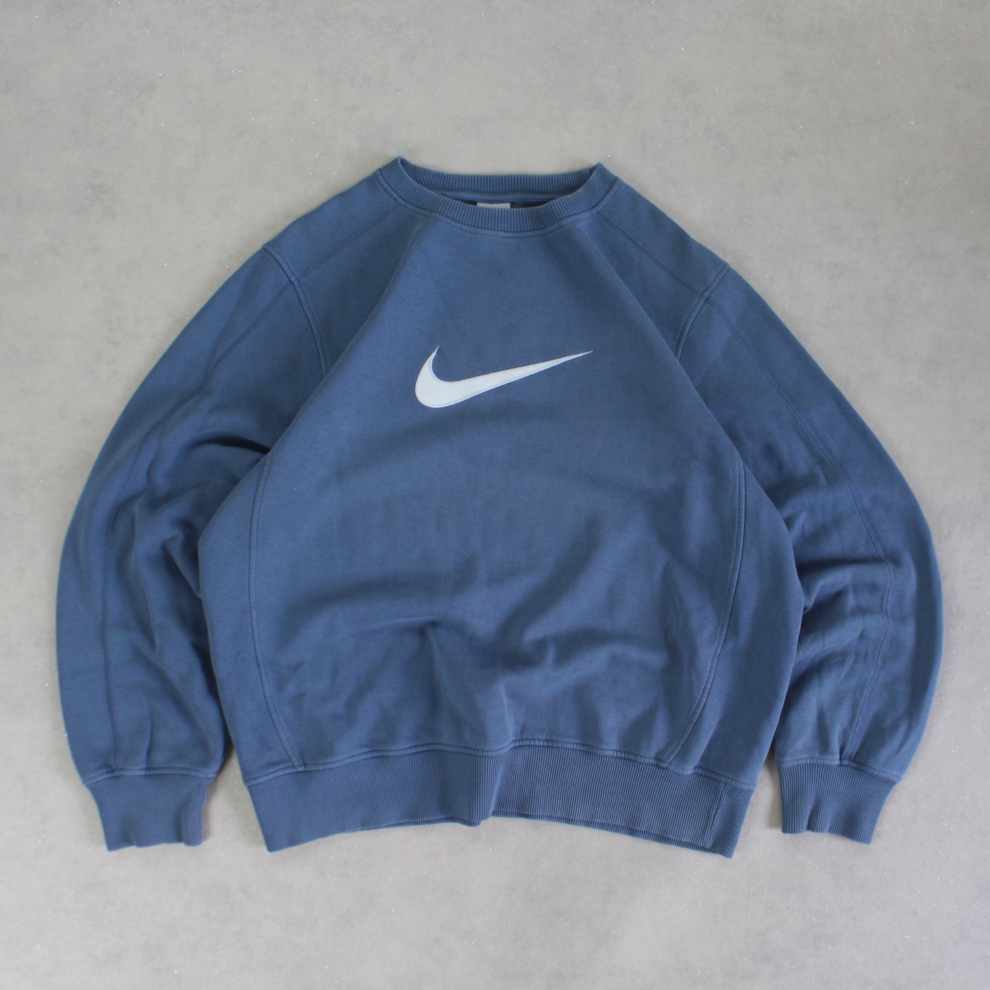 RARE 2000s Nike Swoosh Sweatshirt Blue - (L)