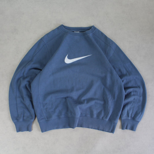 RARE 2000s Nike Swoosh Sweatshirt Blue - (L)
