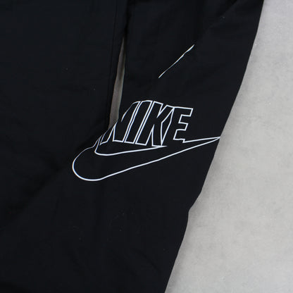 RARE 00s Baggy Nike Trackpants Black - (XL)